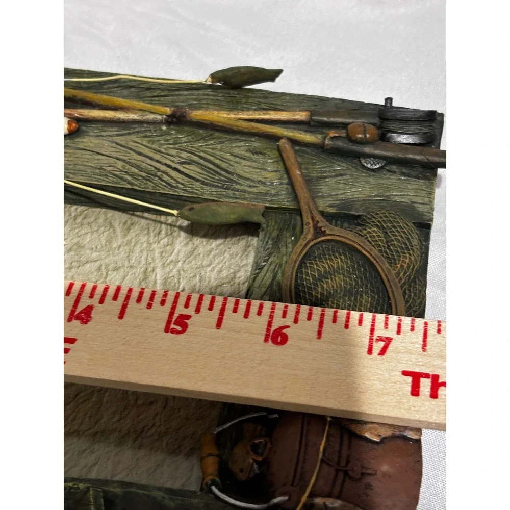 Rustic Fishing Theme Picture Frame Sit and Tell a Whopper Resin Lodge Decor 4x6